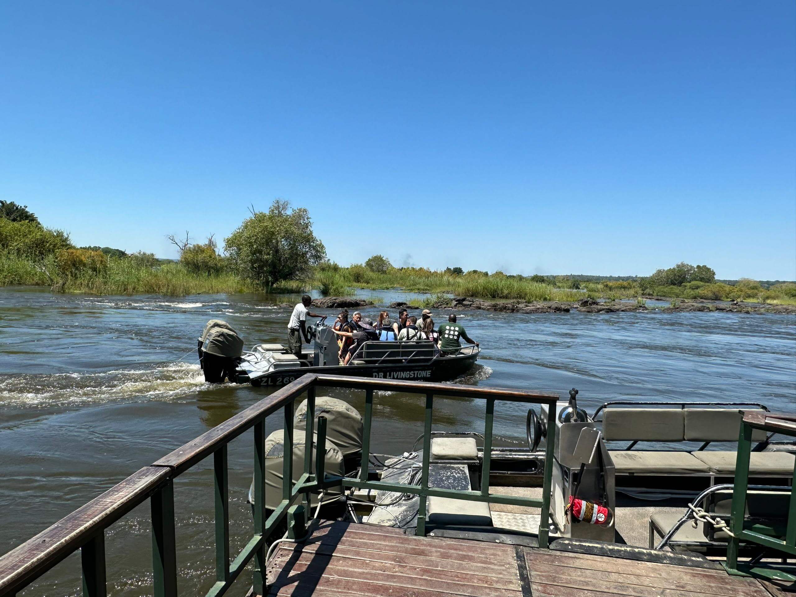Boat approaching Livingstone Island